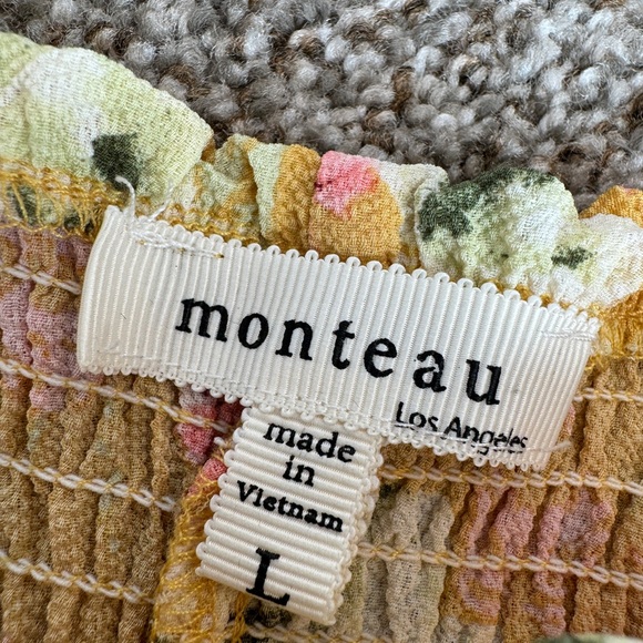 Monteau Yellow Floral Top - Picture 4 of 5